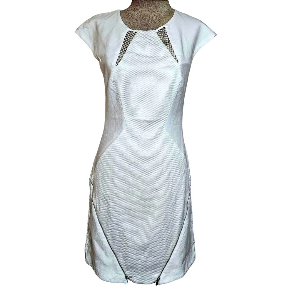 Richard Nicoll White Cap Sleeve Fitted Mini Dress Size 6